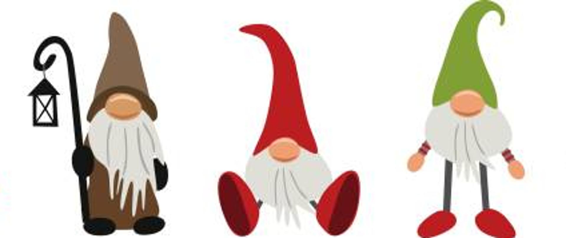 Christmas time motive background - symbolic little dwarfs