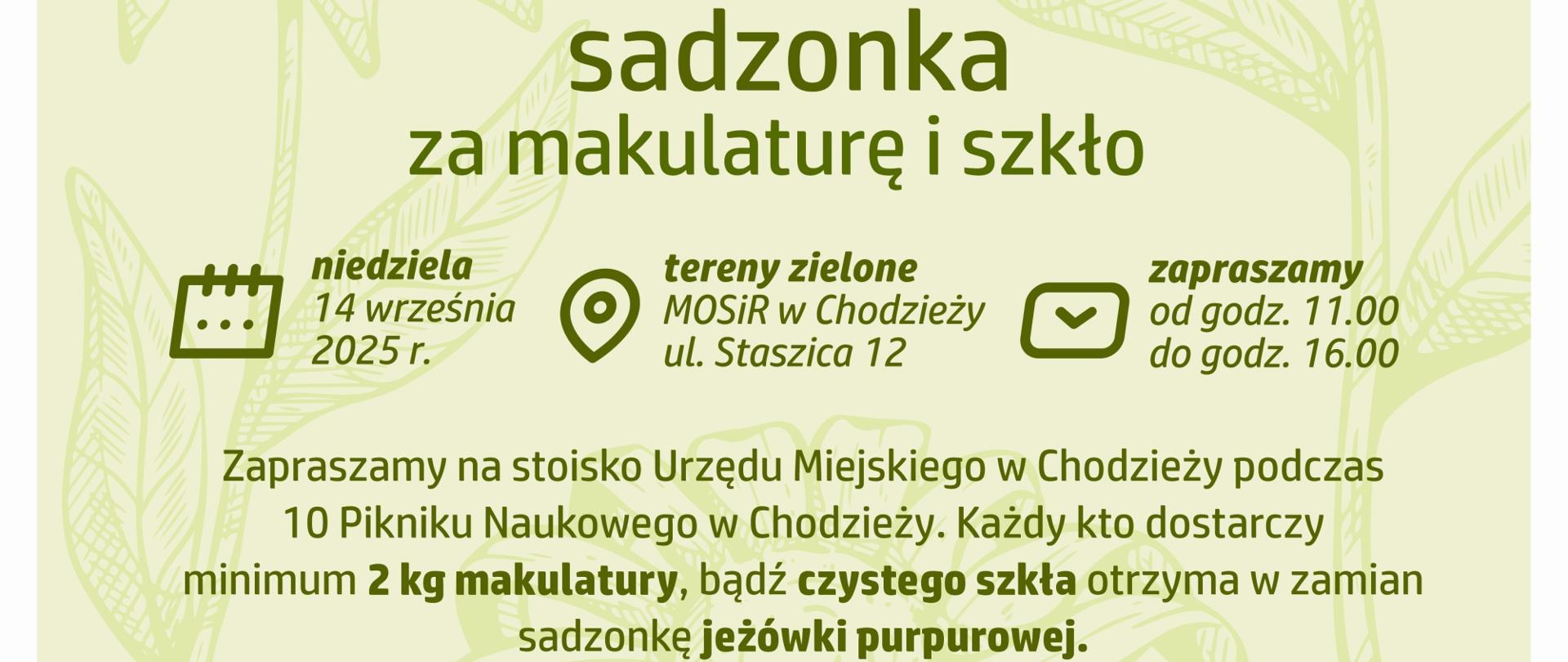 plakat akcja sadzonka za makulaturę