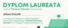 Nasz uczeń laureatem ogólnopolskiego konkursu