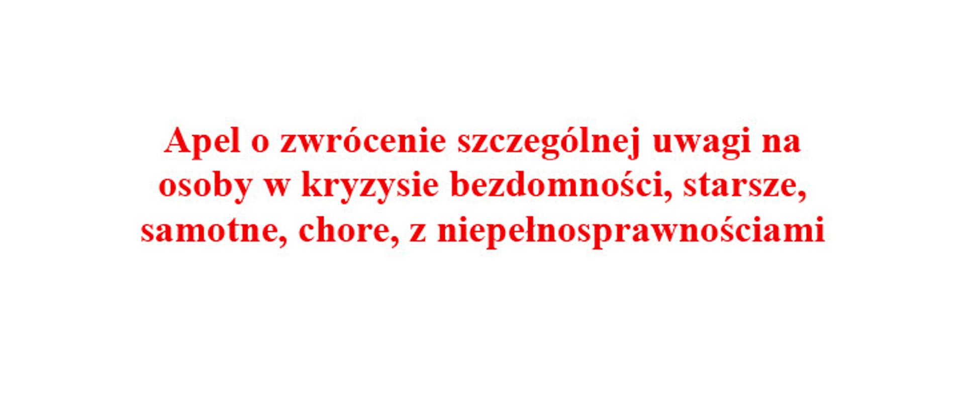 Apel o uwagę na osoby w kryzysie 