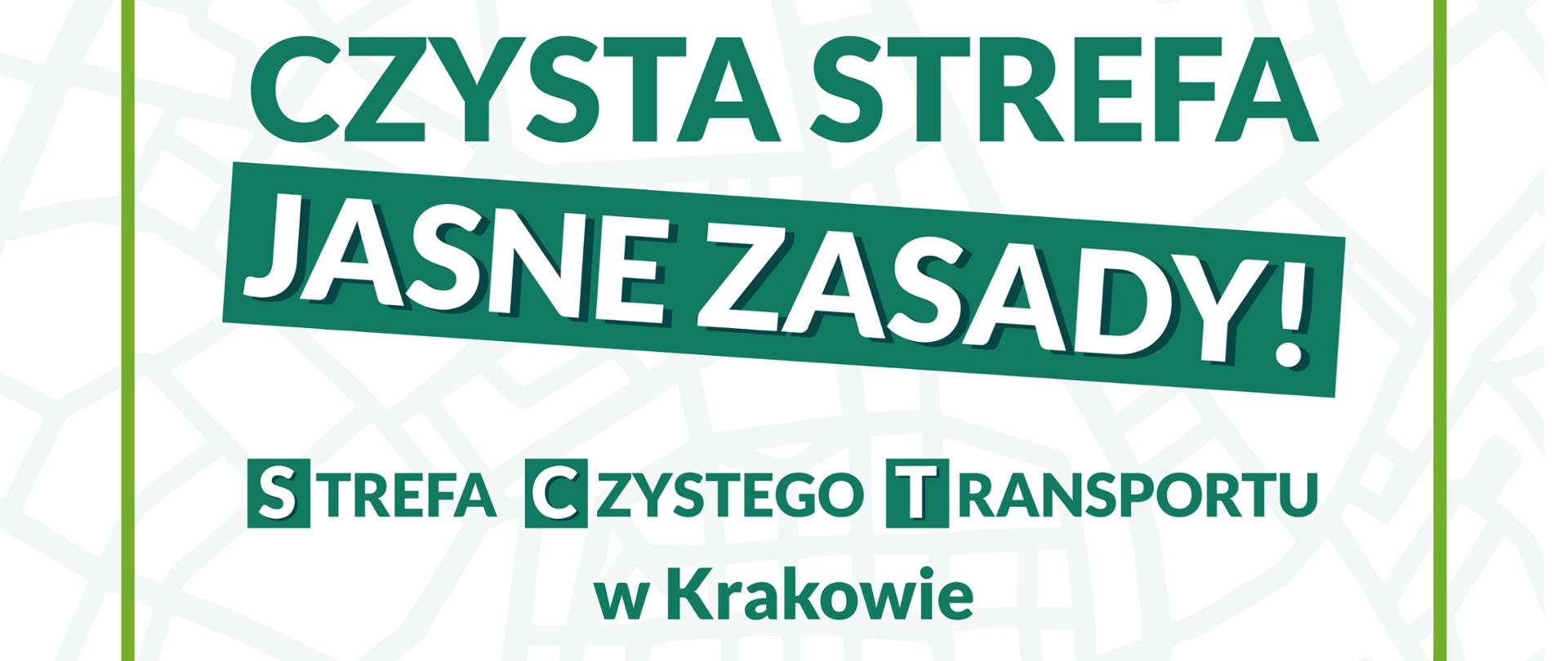 Plakat informujący o Czystej Strefie Transportu w Krakowie