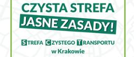 Plakat informujący o Czystej Strefie Transportu w Krakowie