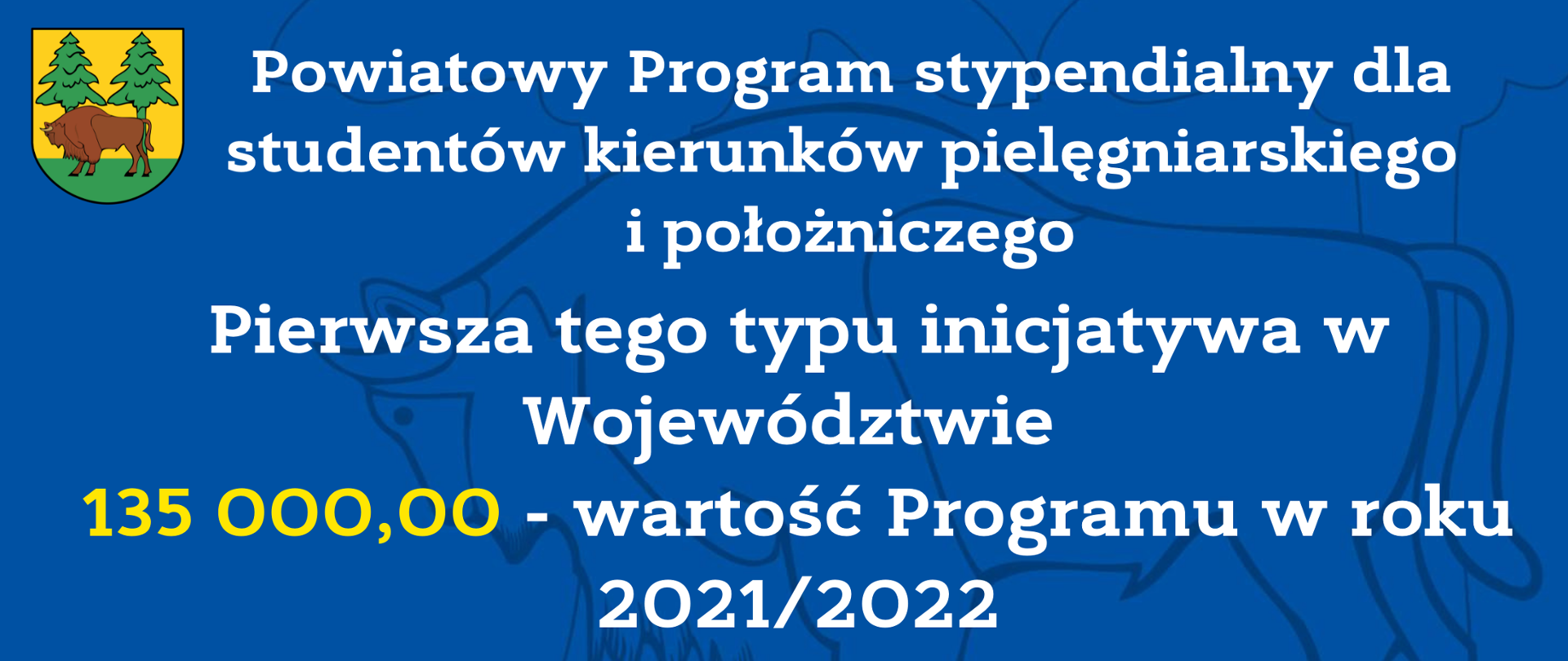 Powiatowy Program stypendialny dla studentów kierunków pielęgniarskiego i położniczego:
pierwsza taka inicjatywa w Województwie, program realizowany od października 2019r., 135 000,00 zł wartość Programu w roku akademickim 2021/2022