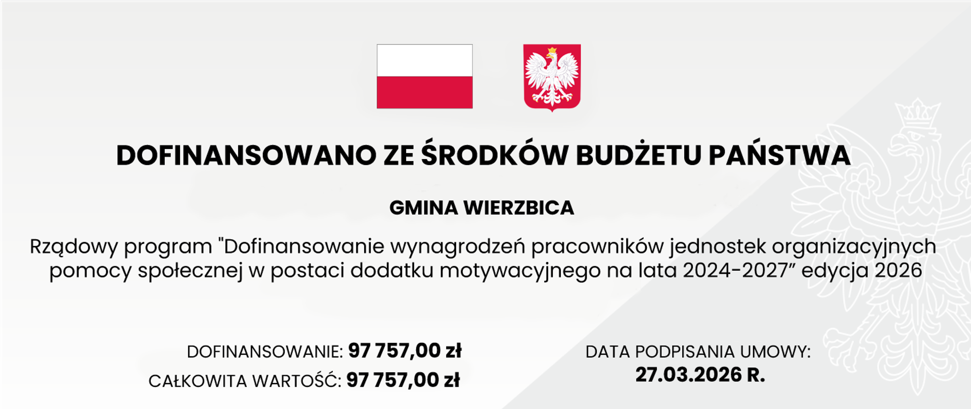 baner informacyjny dot. finansowania projektu