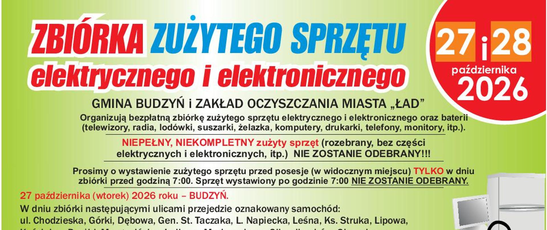 Zbiórka zużytego sprzętu elektrycznego i elektronicznego