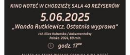 plakat informacja o seansie filmowego cyklu Kina nie tylko dla kobiet