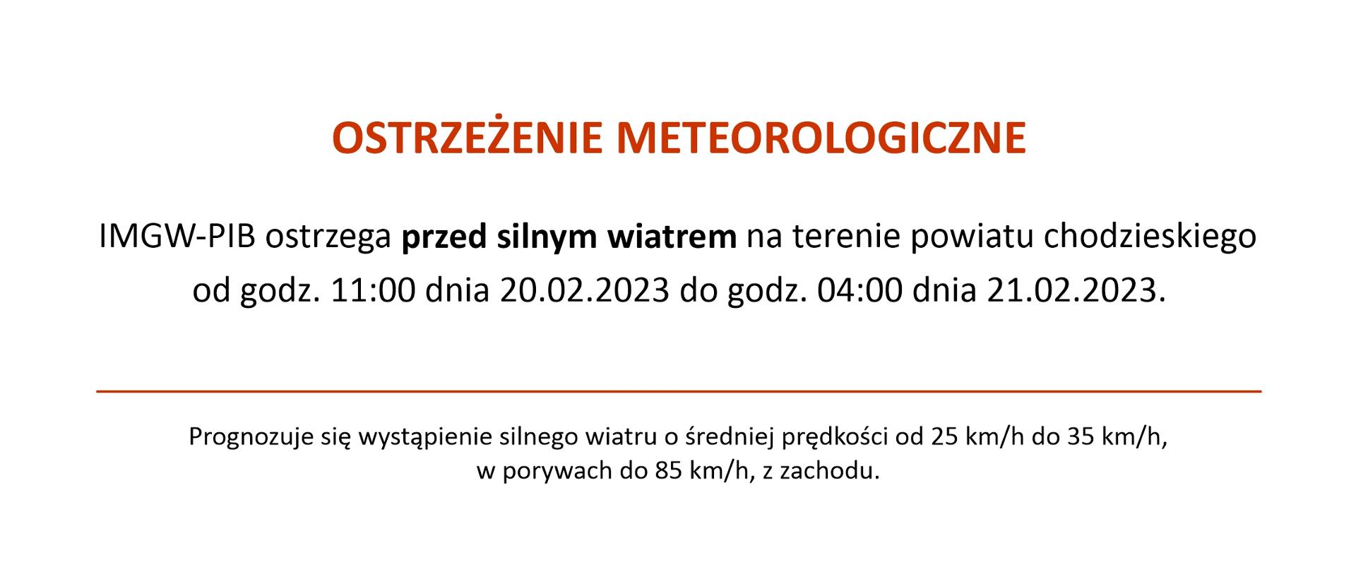 baner - komunikat meteorologiczny