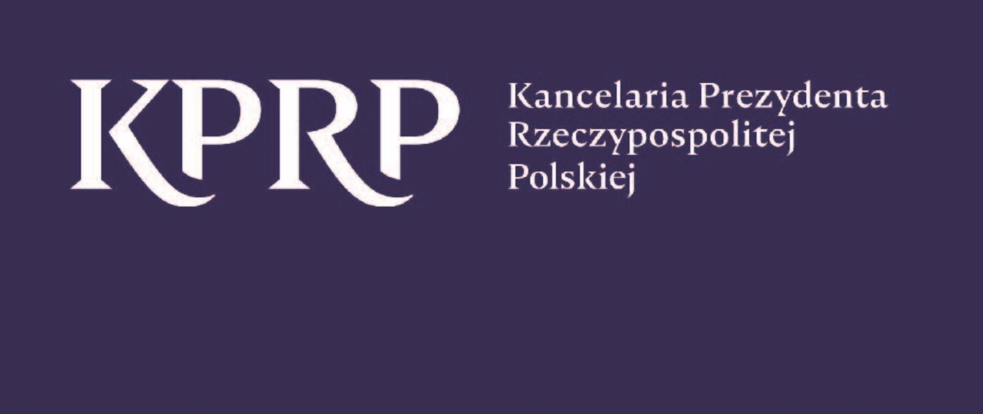 grafika przedstawia logotyp KPPR oraz napis Kancelaria Prezydenta Rzeczypospolitej Polskiej wraz z kodem qr