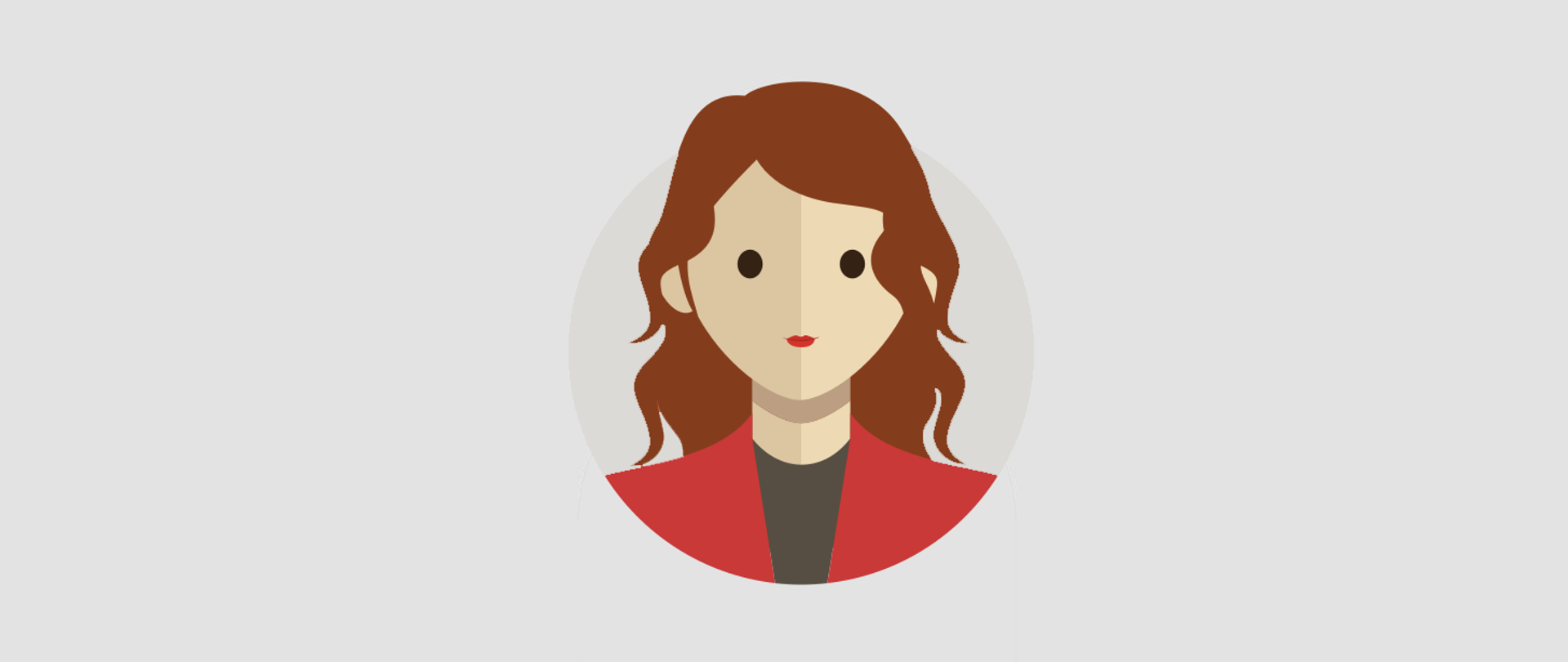 ilustracja przedstawia avatar/sylwetkę kobiety w czerwonym ubraniu