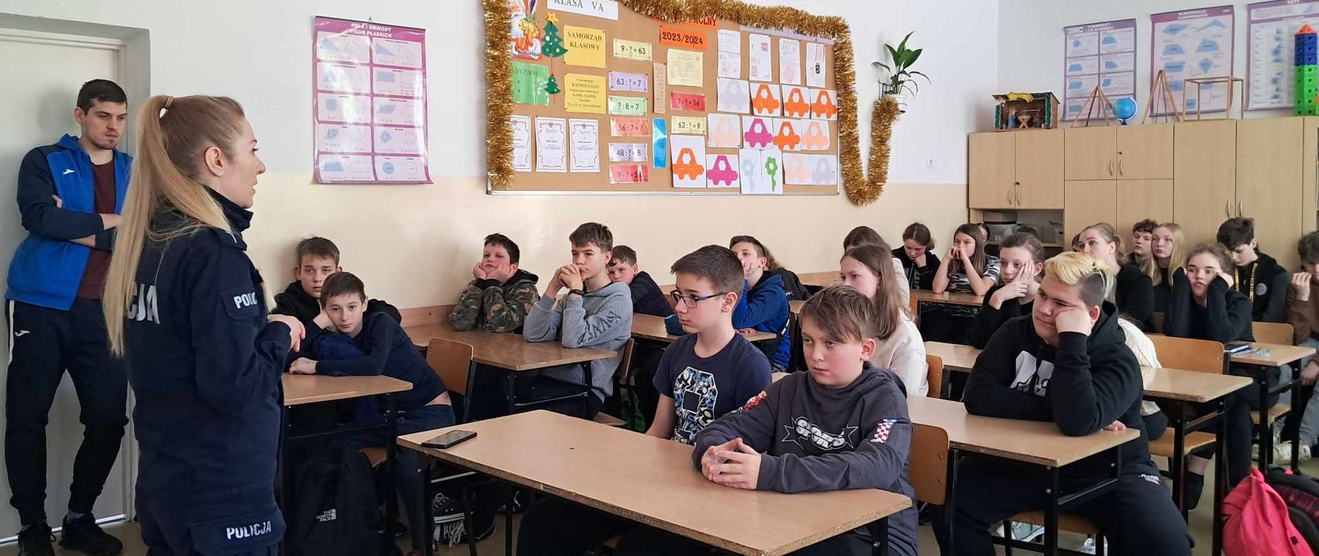 Spotkanie klas 6-7 z Panią policjantką 