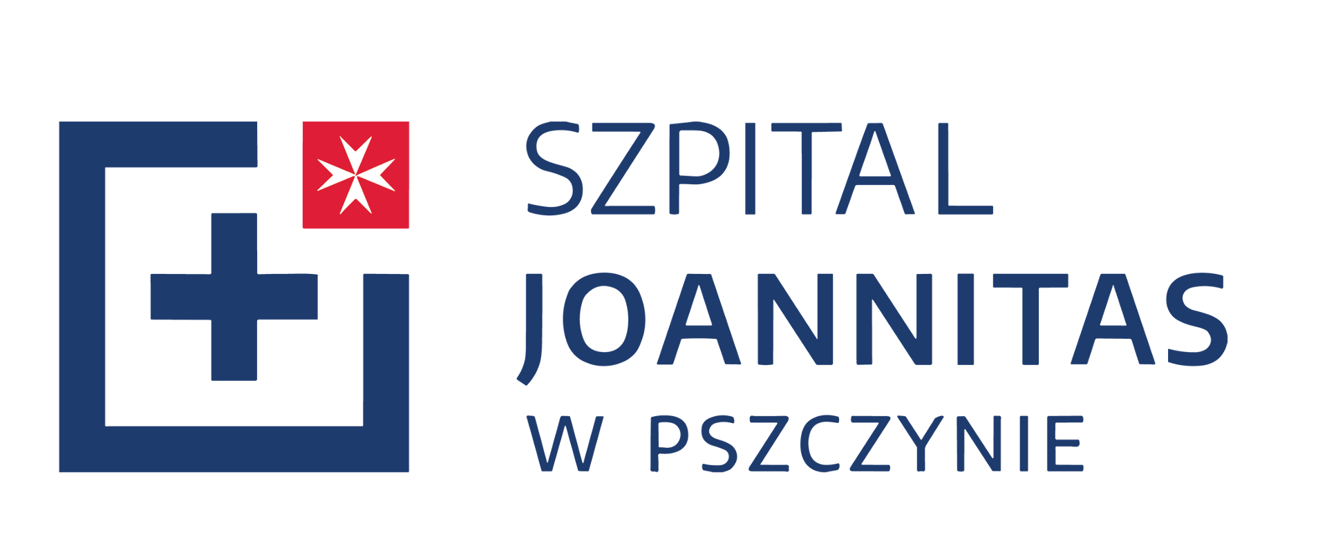 Krzyż w kwadratowej ramce obok napis szpital Joannitas w Pszczynie