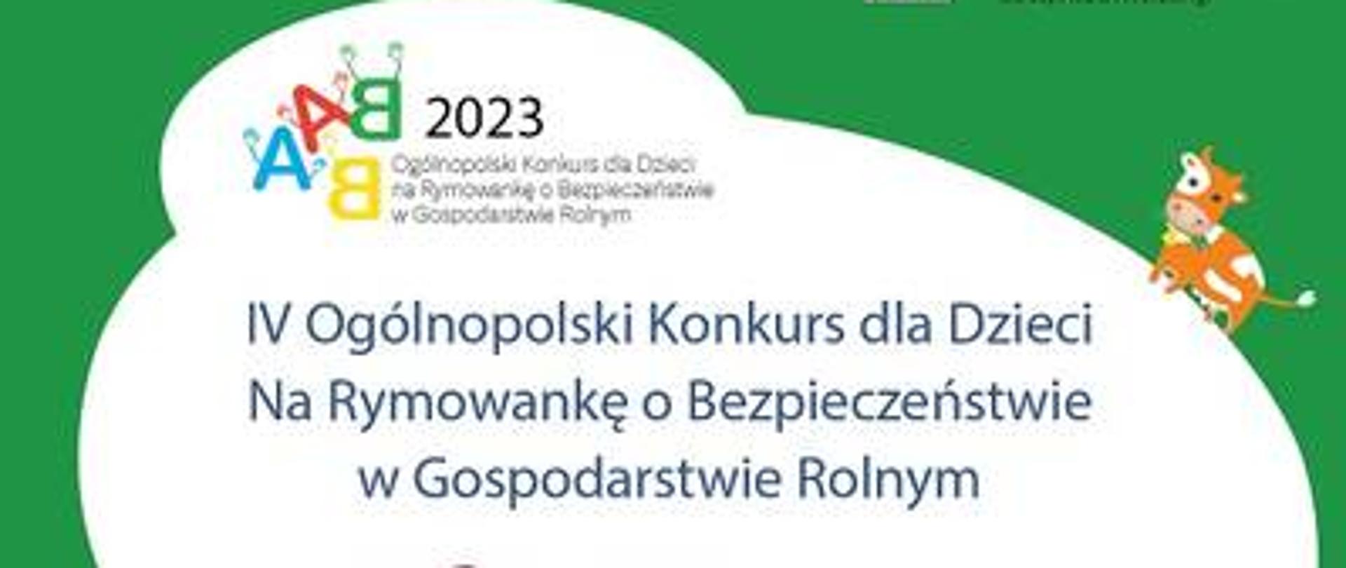 KRUS zaprasza dzieci rolników do udziału w Ogólnopolskim Konkursie dla Dzieci na Rymowankę o Bezpieczeństwie w Gospodarstwie Rolnym „Bezpiecznie na wsi mamy, niebezpiecznych substancji unikamy - plakat