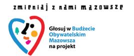 grafika w kształcie serca, napis: Głosuj w Budżecie Obywatelskim Mazowsza na projekt 423 Kulturalny galimatias