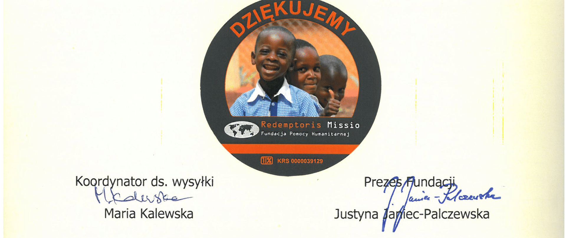 Podziękowanie za udział w akcji OPATRUNEK NA RATUNEK