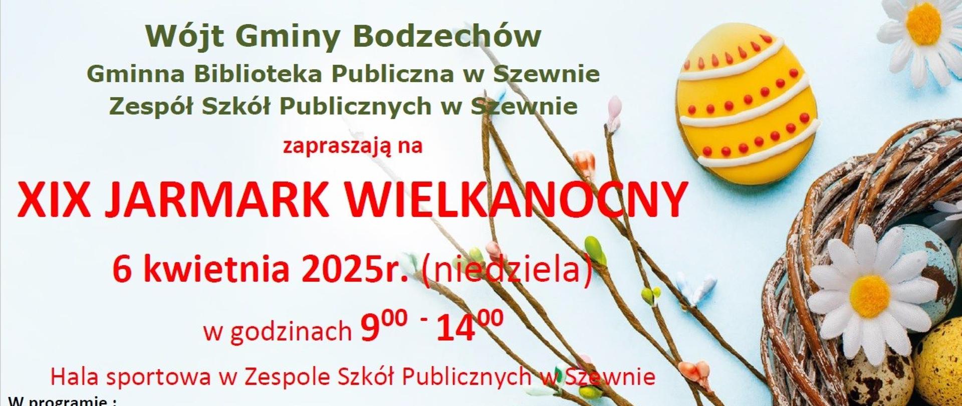 Zaproszenie na XIX Jarmark Wielkanocny
