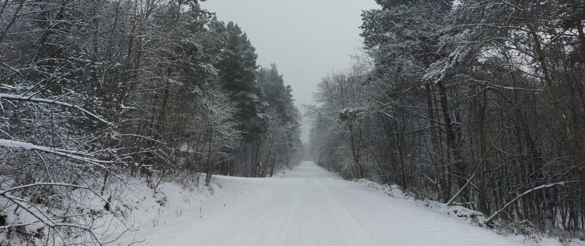 droga Desznica - Świątkowa Wielka w śnieżnej szacie