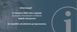 Informacja - 14 sierpnia 2026