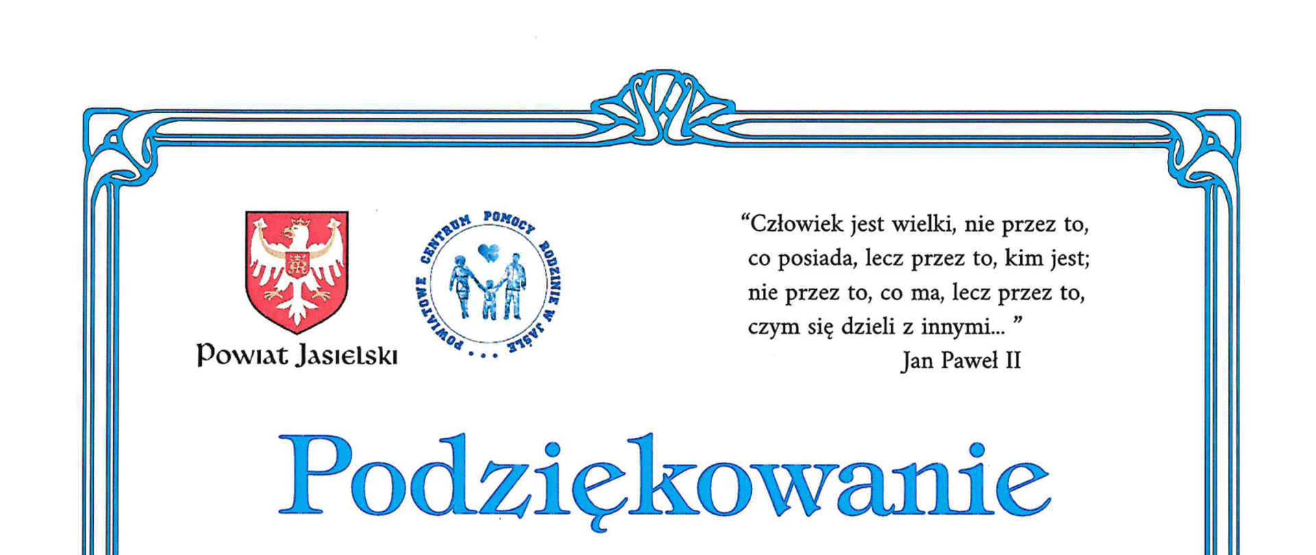 podziękowanie dla rodzin zastępczych