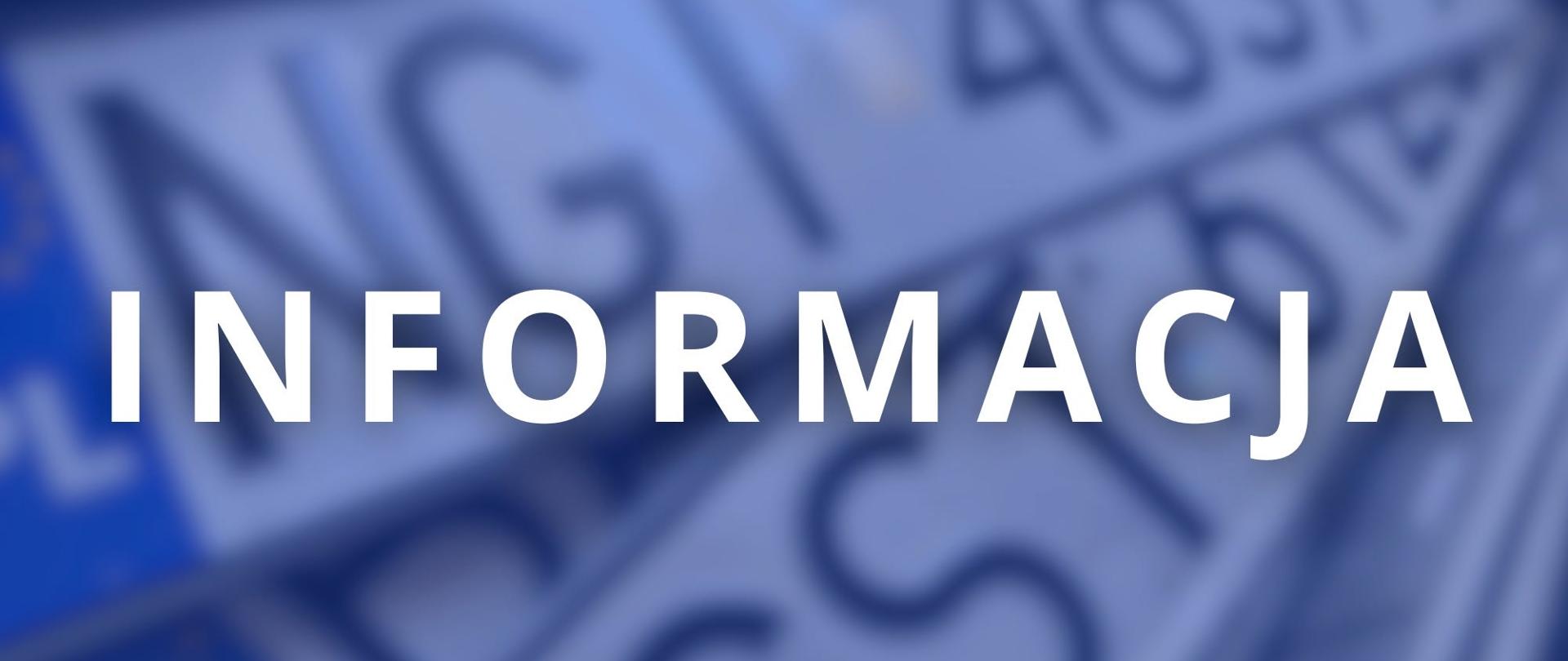 Informacja tablice rejestracyjne 