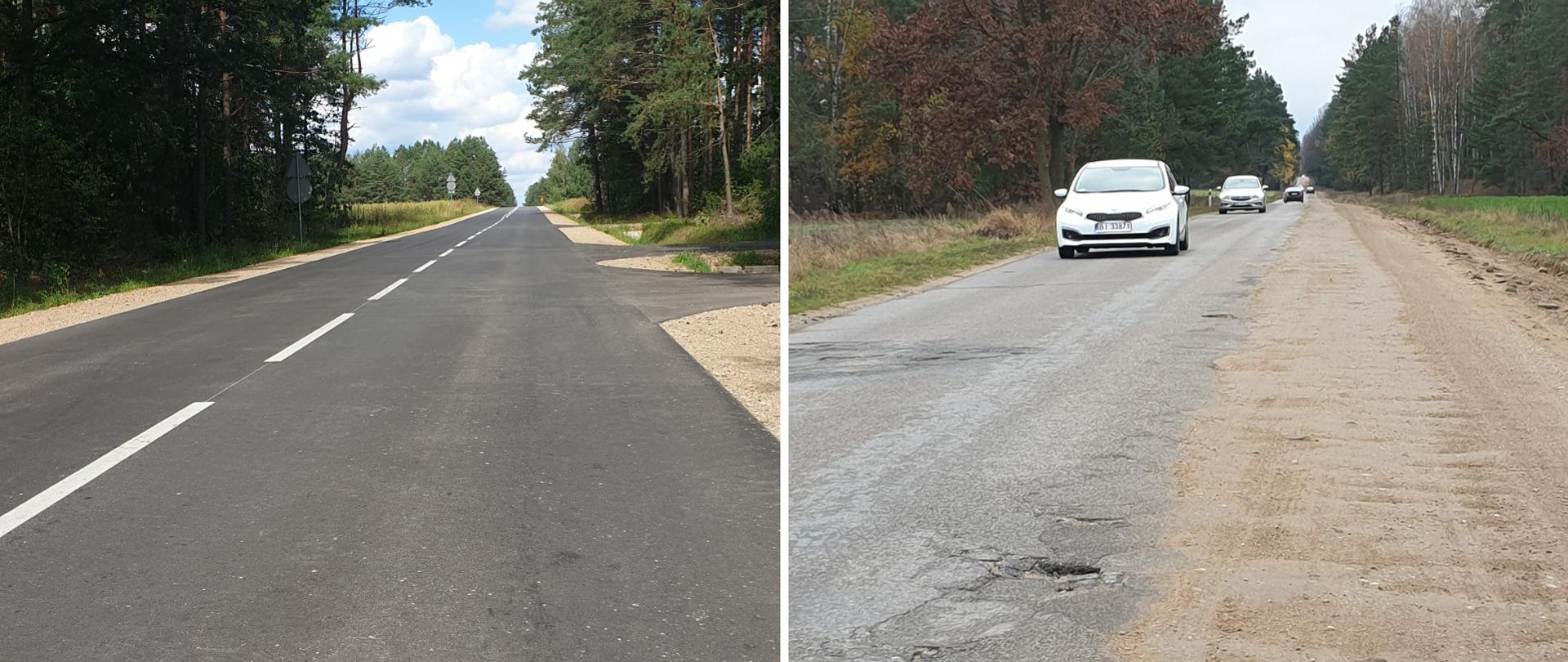 Droga Kudrycze - Wojszki przed i po