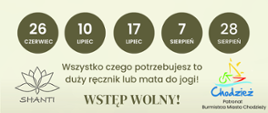 Lato z jogą - plakat zaproszenie do udziału w zajęciach z jogi 