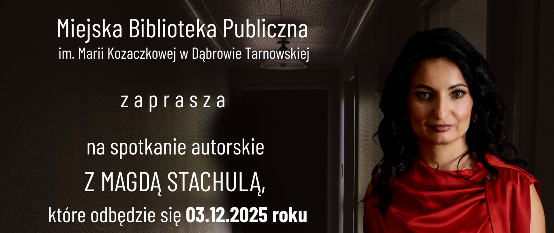 Plakat informujący o spotkaniu autorskim