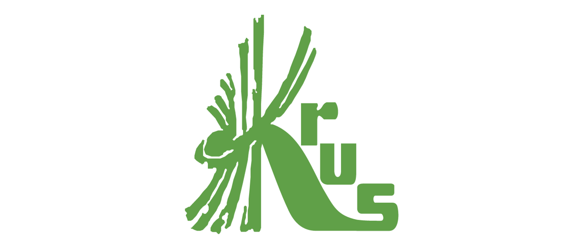 logo KRUS na białym tle - duża litera K i małe literki r, u, s