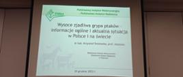 Na zdjęciu pierwszy slajd prezentacji wygłoszonej na spotkaniu.