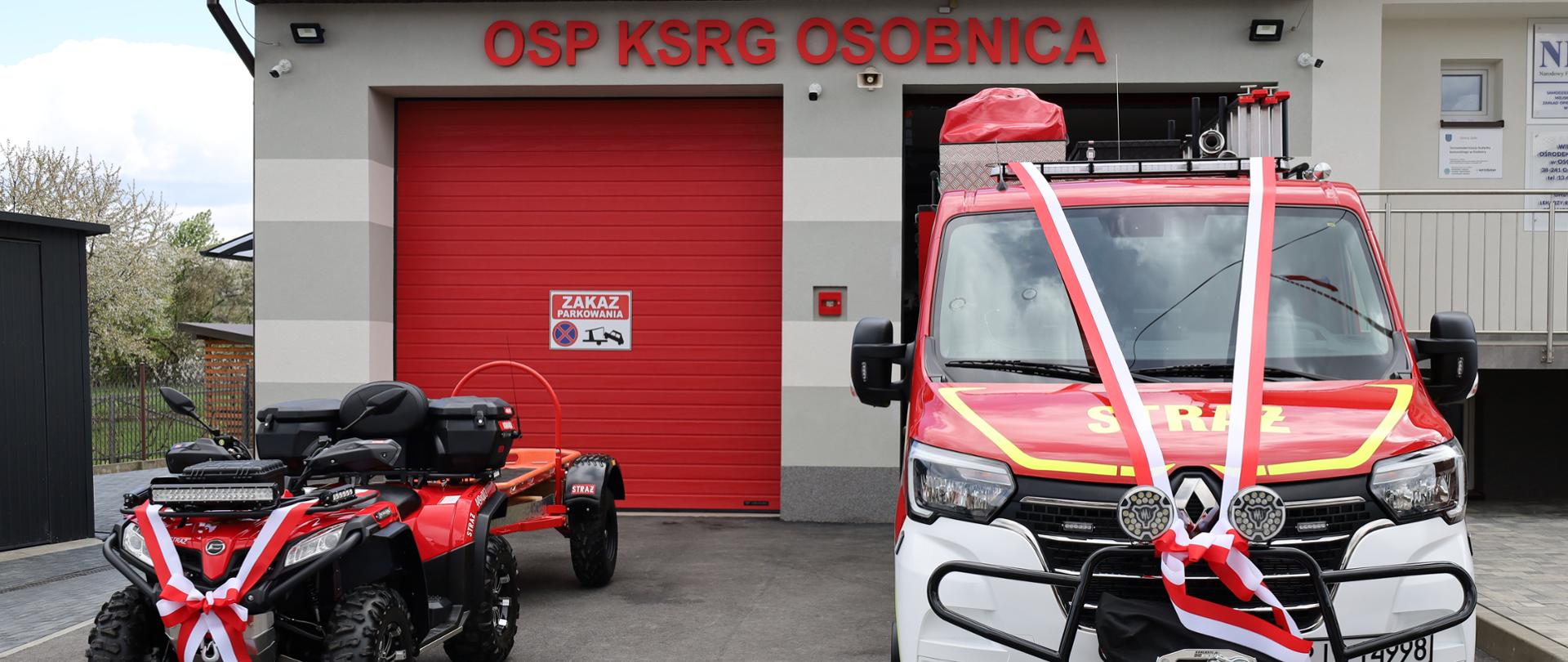 Poświęcenia samochodu ratowniczo-gaśniczego i quada dla OSP w Osobnicy 
