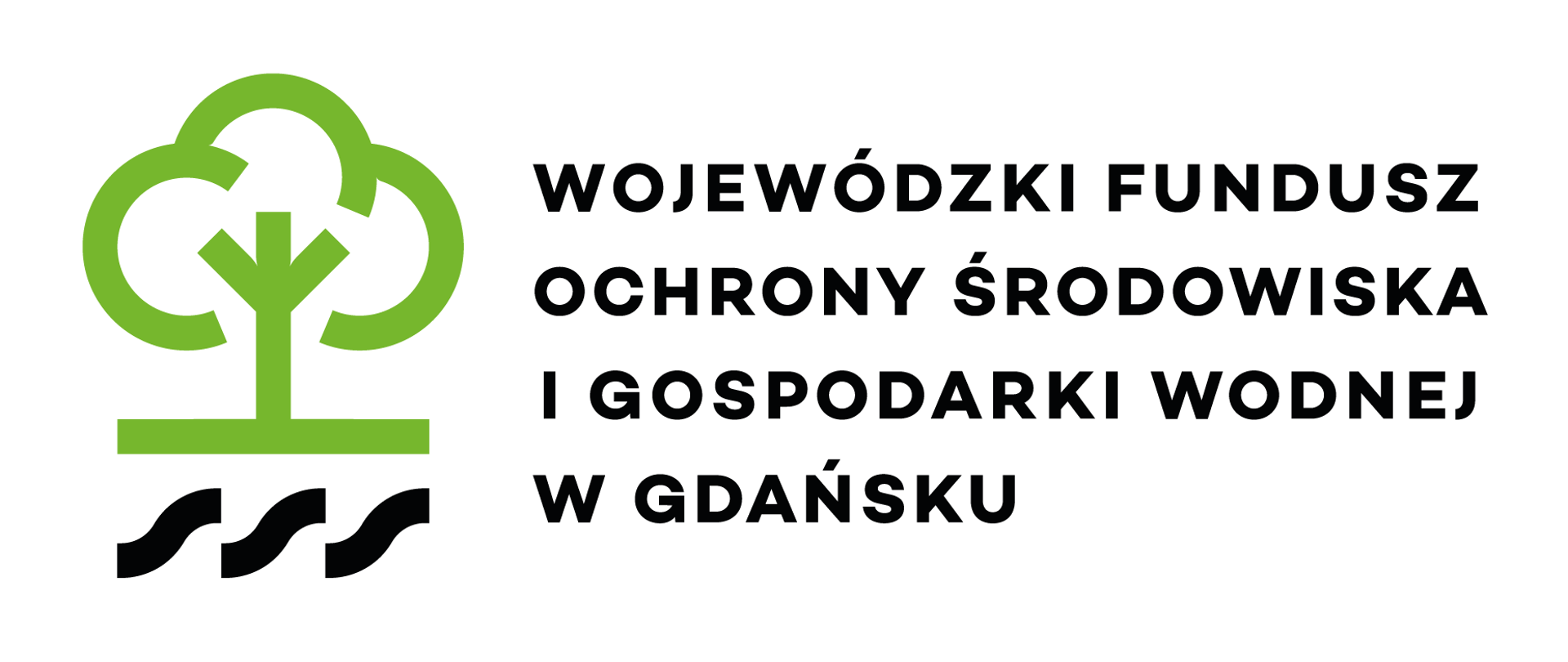 Prosty rysunek drzewa, obok niego tekst: "Wojewódzki Fundusz Ochrony Środowiska i Gospodarki Wodnej w Gdańsku"