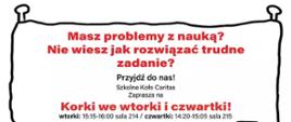 SZKOLNE KOŁO CARITAS ZAPRASZA DO WSPÓLNEJ NAUKI