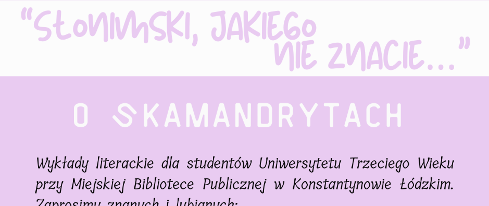 informacja o wykładach
