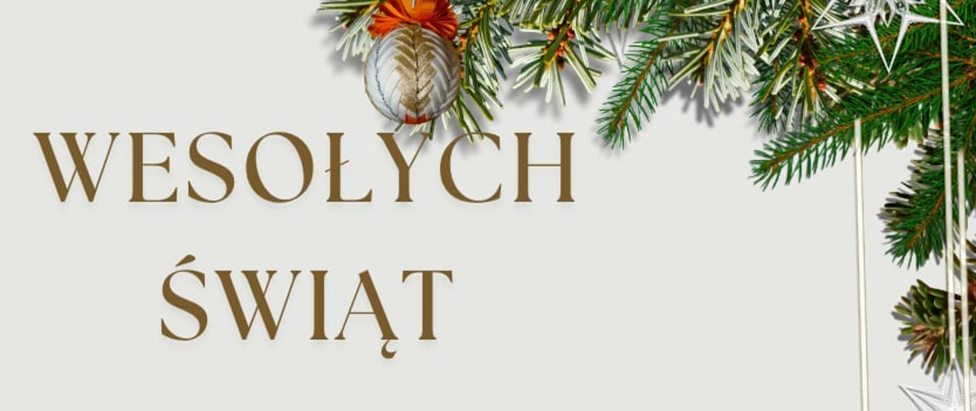 grafika ze świątecznym akcentem oraz życzenia świąteczne