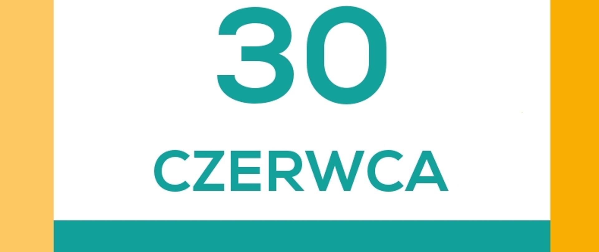 kartka z kalendarza z datą 30 czerwca 