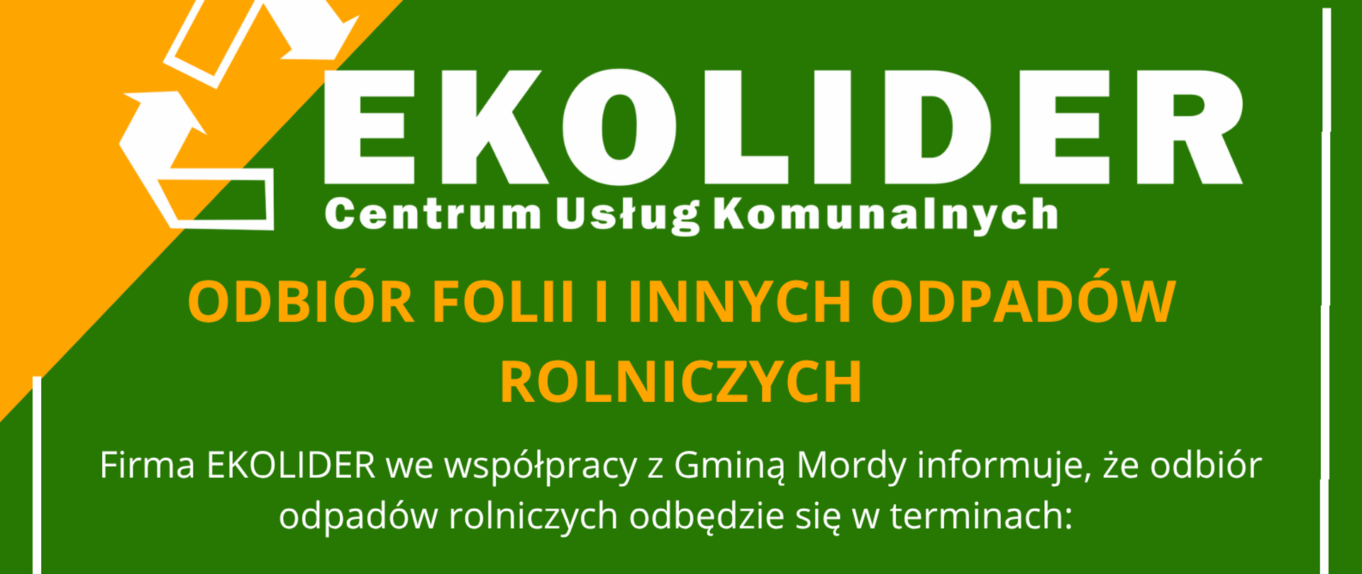 Odbiór folii i innych odpadów rolniczych już w czerwcu 2026 r. 