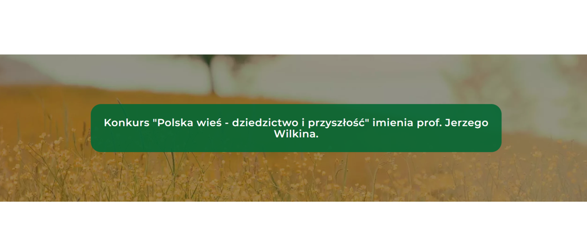 Konkurs "Polska wieś - dziedzictwo i przyszłość" imienia prof. Jerzego Wilkina. 