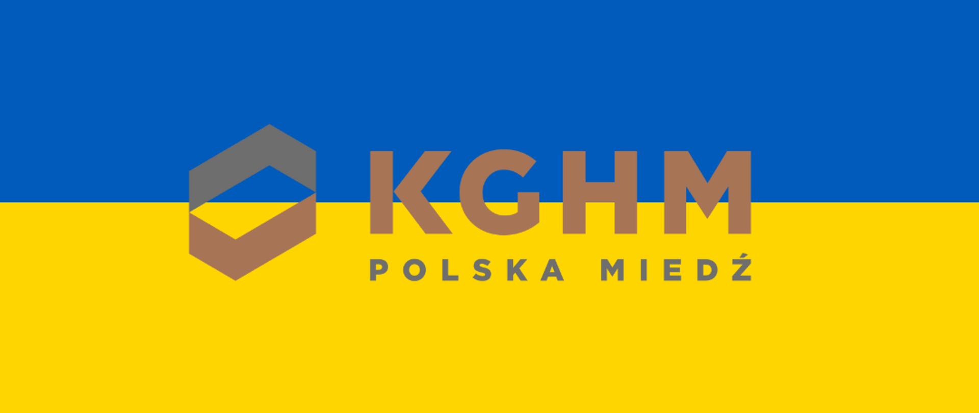 Logo KGHM na tle flagi Ukrainy