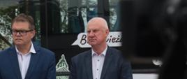 Burmistrz Miasta Ireneusz Roman Kiendyś oraz przedstawiciele PKS NOVA - konferencja inaugurująca otwarcie linii 