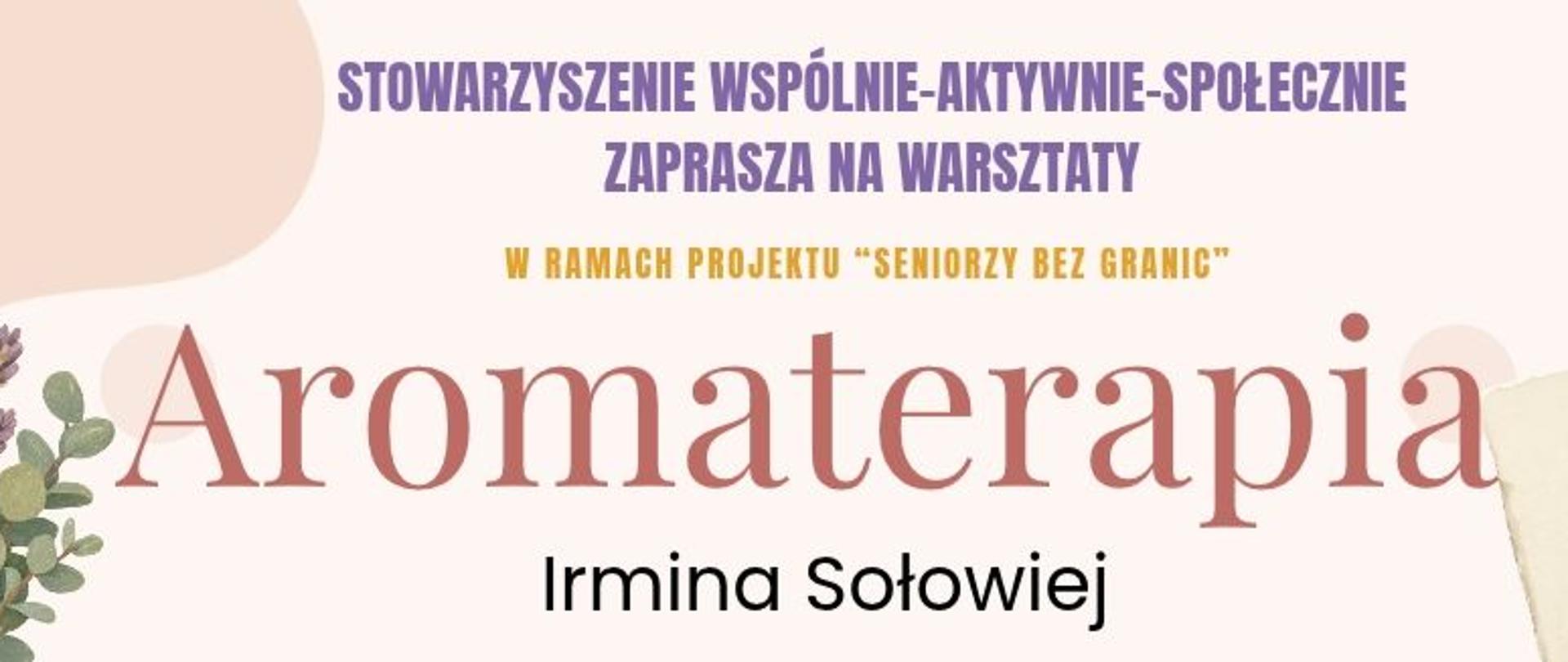 informacja o warsztatach. Szczegóły w treści informacji