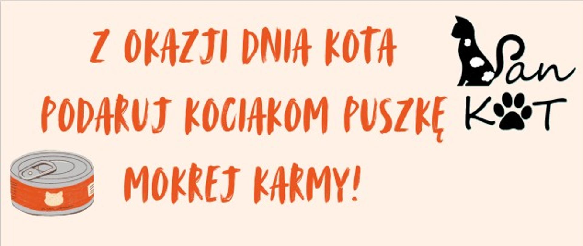 Plakat - zbiórka karmy na dzień kota
