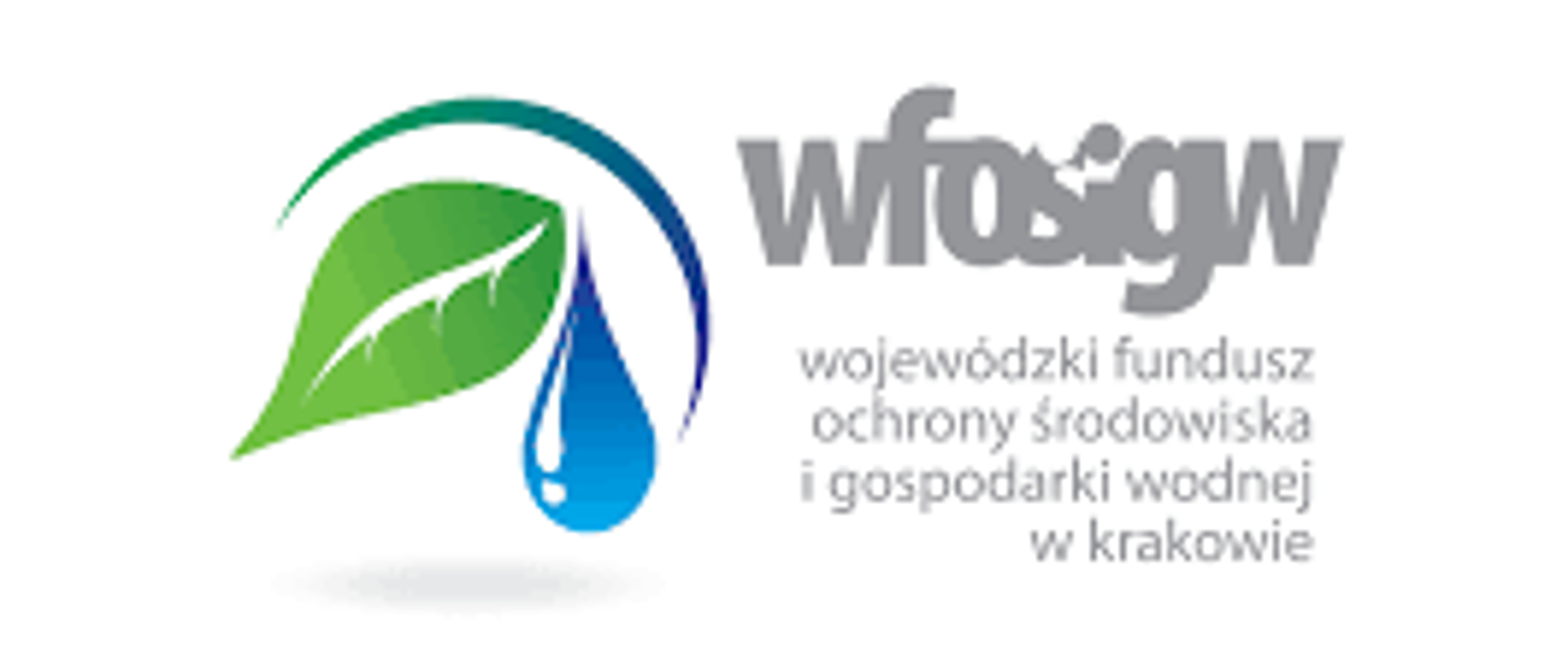 LOGO z napisem WFOŚiGW- Wojewódzki Fundusz Ochrony Środowiska i Gospodarki Wodnej w Krakowie