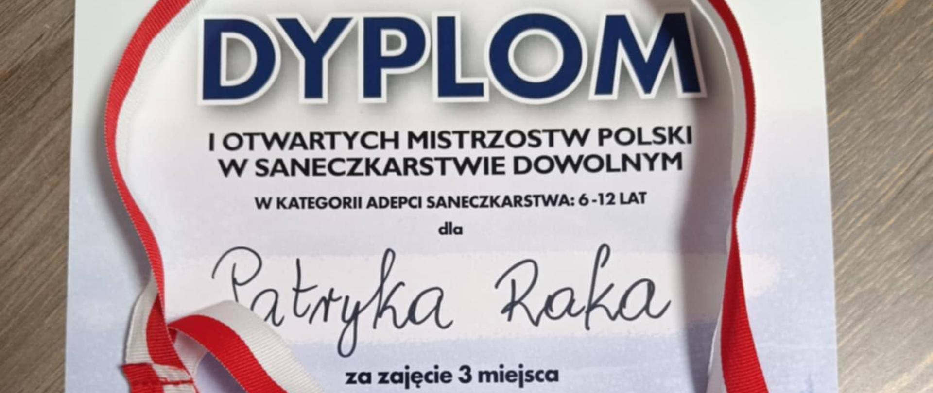 Sukces Patryka w I Otwartych Mistrzostwach Polski w Saneczkarstwie Dowolnym