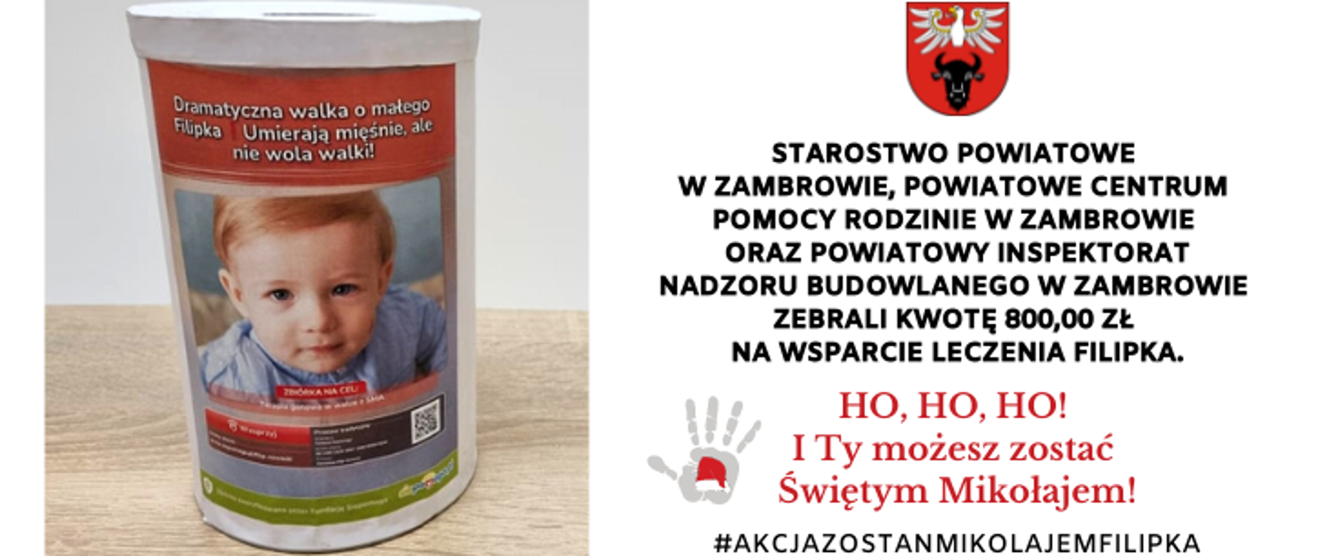 obrazek przedstawia banner promocyjny akcji zostań mikołajem Filipka