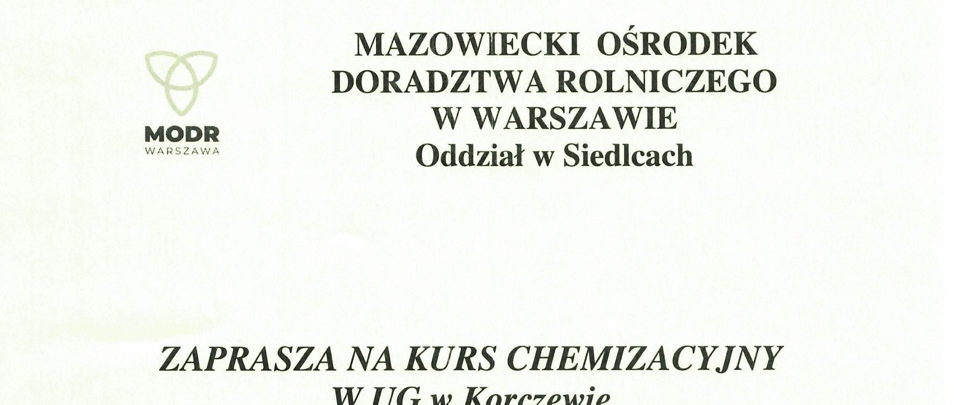 zaproszenie na kurs chemizacyjny na 14.04.2023 godz. 9.00 w UG Korczew.
Zapisy i informacje Zieliński Krzysztof: tel. 512 264 981 i 508968 055