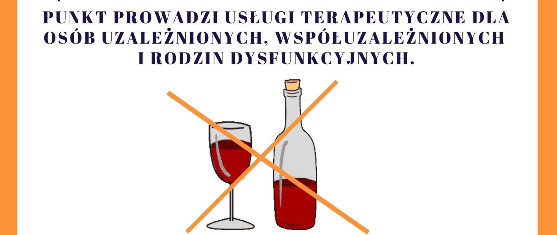 Jeżeli wydaje Ci się,że alkohol więcej Ci zabiera niż daje ...Być może niepokoi Cię Twój sposób picia, albo też ktoś z twoich bliskich cierpi z powodu picia, a Ty chcesz mu pomóc lecz nie bardzo wiesz jak? Złóż wizytę w punkcie konsultacyjnym - masz gwarancje anonimowości! Otrzymasz wsparcie, informację o możliwościach leczenia oraz sposobach pomagania.Punkt prowadzi usługi terapeutyczne dla osób uzależnionych, współuzależnionych i rodzin dysfunkcyjnych. Punkt rozwiązywania problemów alkoholowych i wsparcia rodziny czynny w każdy drugi i czwarty czwartek miesiąca w godz. 14.30 - 16.30 Mordy, budynek obok M - GOK ul. Parkowa 9
