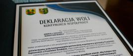Deklaracja Woli Kontynuacji Współpracy 