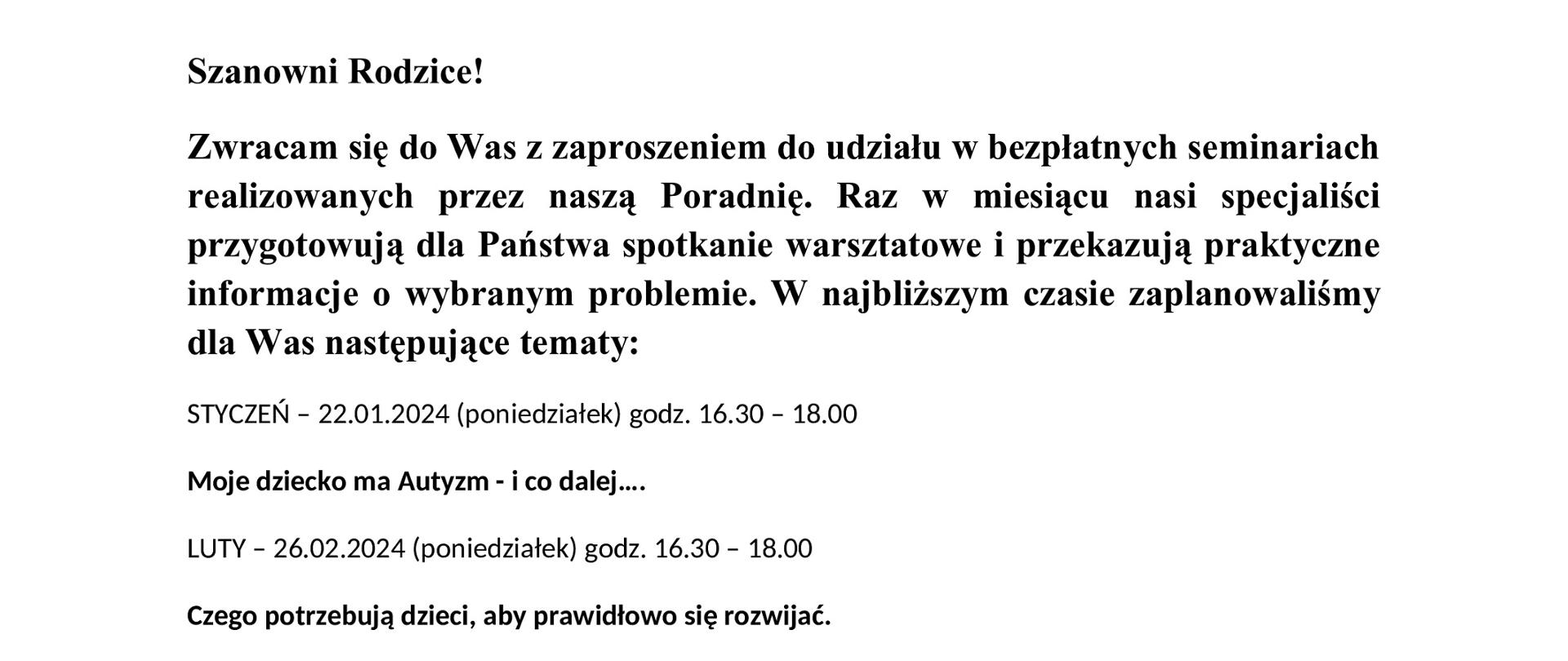Informacja z poradni