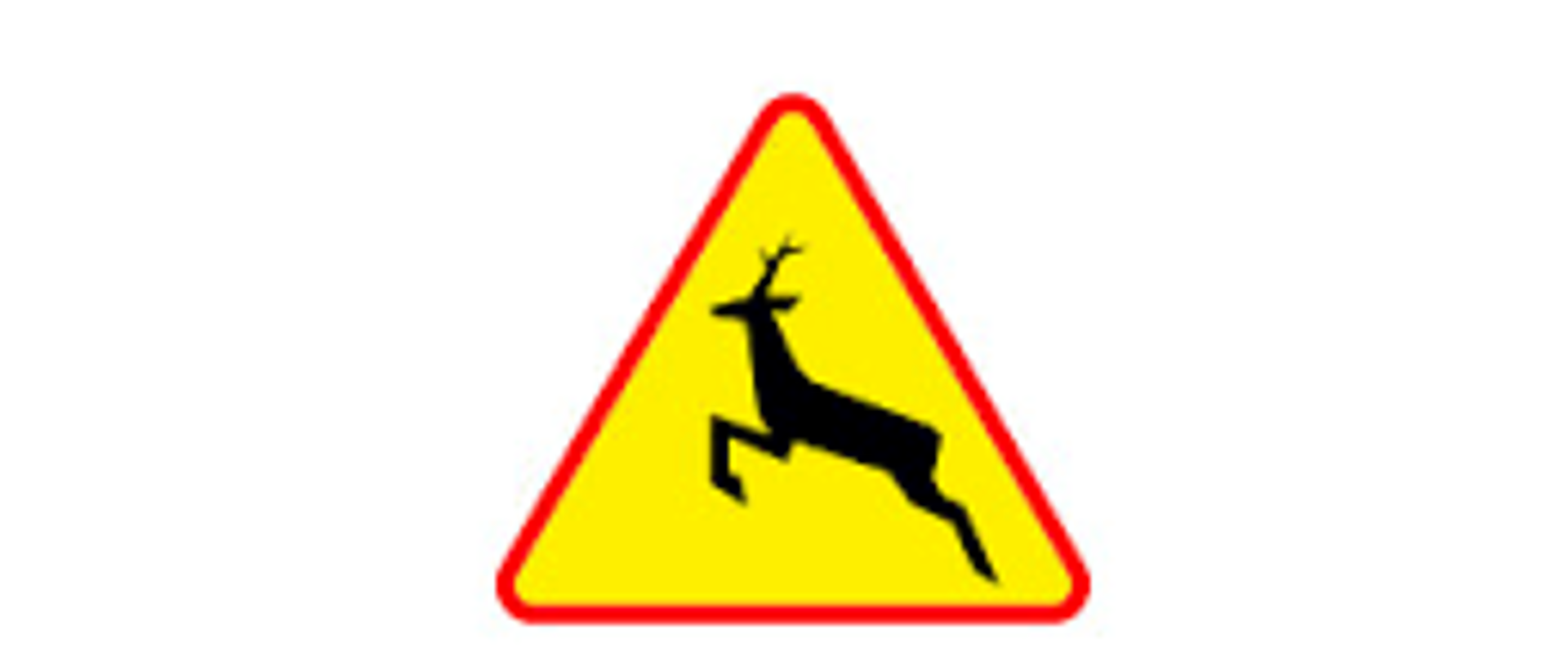 Zdjęcie drogowego znaku ostrzegawczego - uwaga zwierzyna