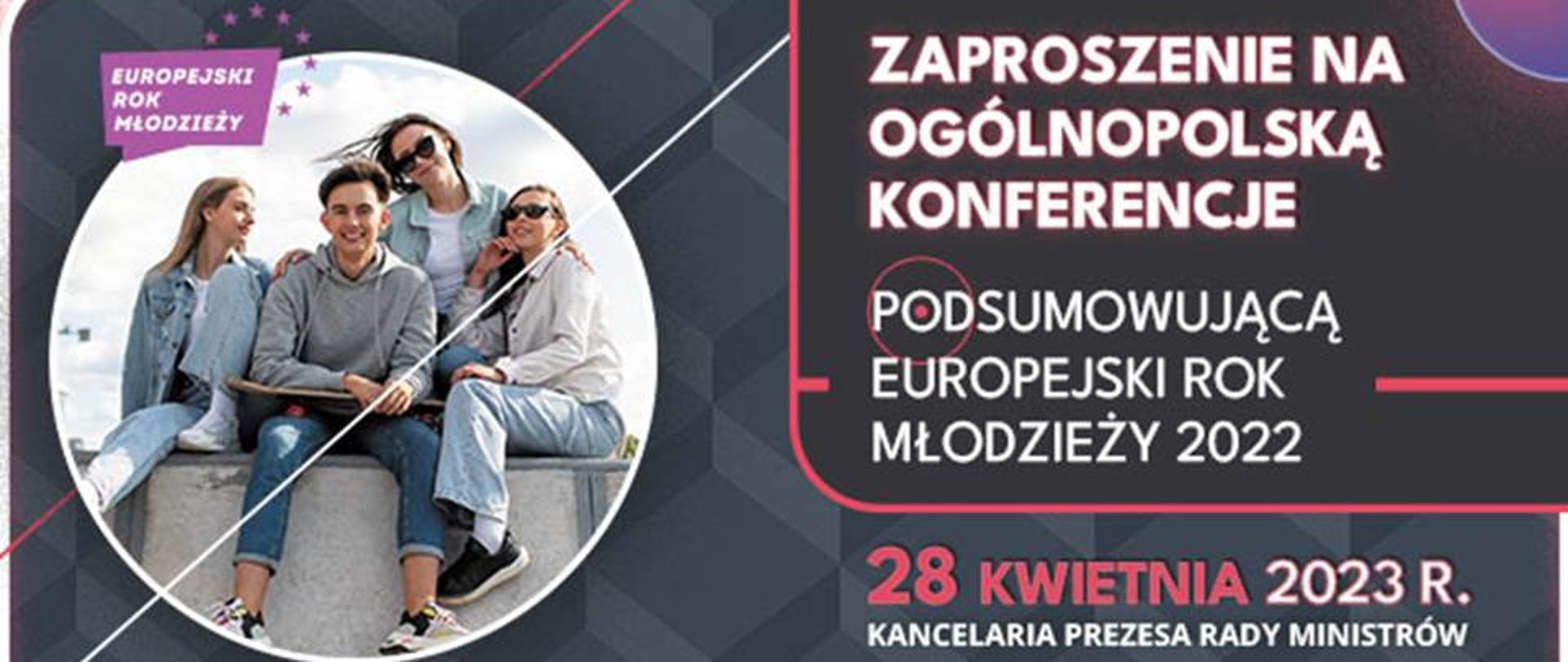 Na zdjęciu widzimy komunikat ogłaszający zaproszenie na ogólnopolską konferencję, która się odbędzie 28 kwietnia tego roku.