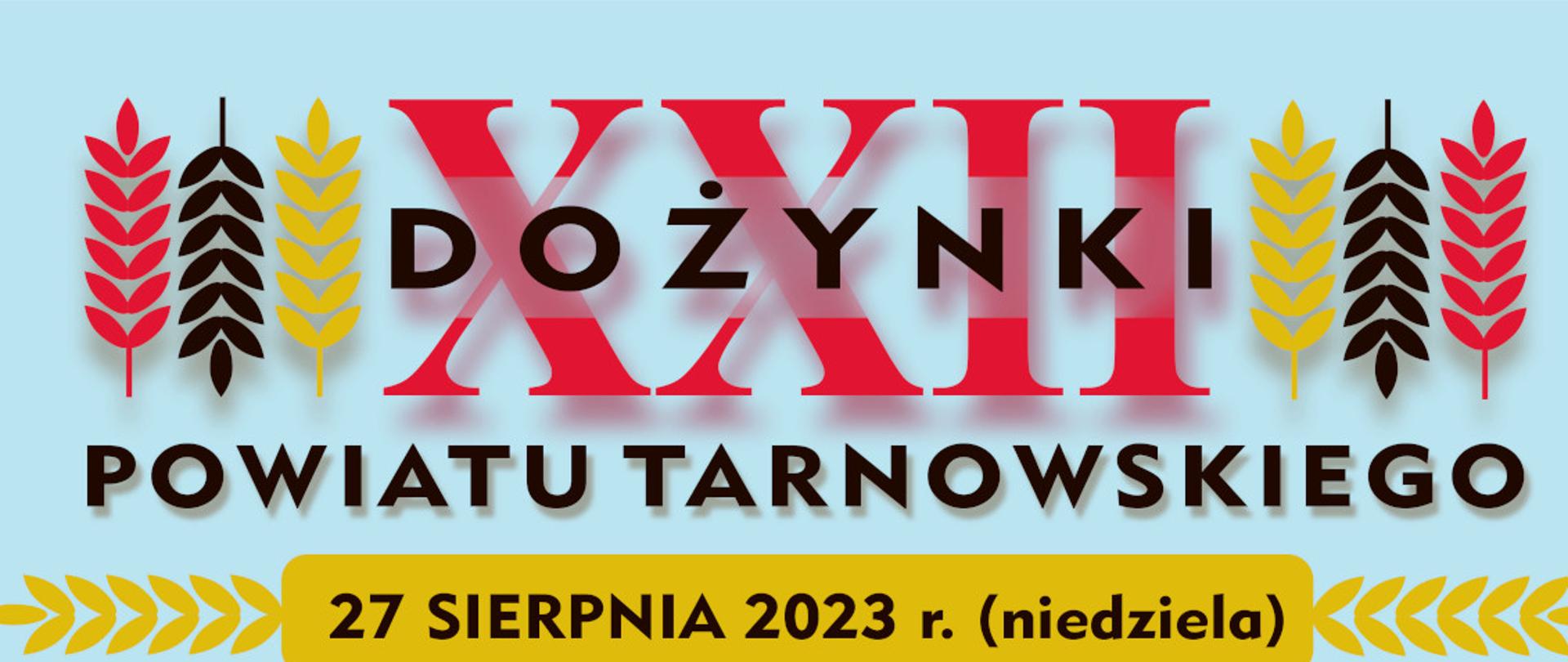 grafika przedstawia plakat z informacjami dotyczącymi imprezy dożynkowej